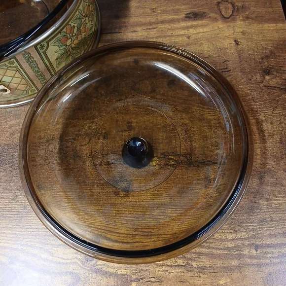 Vintage Pyrex 024 2L Amber Brown Glass Bowl Casserole Dish w/624-C Lid & Carrier - Picture 7 of 13